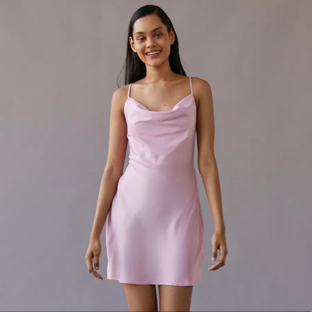 FINAL $ FROP!! UO pink cowl necklace slip dress